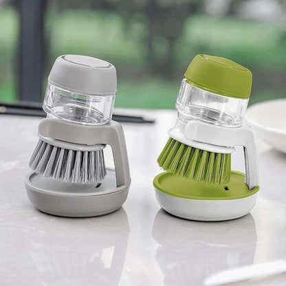 Dish Washing Brush With Liquid Soap Dispenser