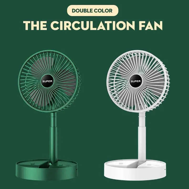 Folding Telescopic Fan USB Rechargeable Floor Fan for Student Dormitory Home Outdoor Camping Office Desktop