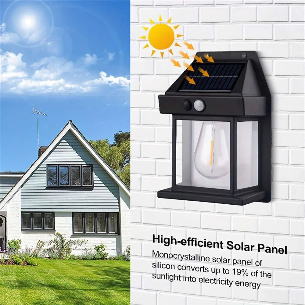Solar Tungsten Wireless Outdoor Led Wall Light With Human Sensor Bulb Waterproof Garden Landscape Villa Courtyard Decor Night Light