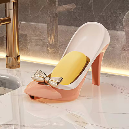 High Heel Shape Soap Holder, Bathroom Countertop Soap Box, Space Saving Shoe Soap Dish