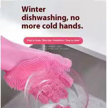 Silicone Dishwashing Gloves Multifunctional Household Gloves Cleaning Kitchen