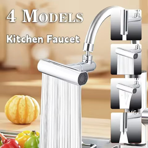Kitchen Faucet - 4 in 1 360° Swivel Faucet Waterfall Faucet 4 Function Water Saving Kitchen Sink Faucet Bathroom Faucet