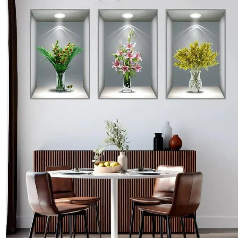 Realistic 3D Plant Stickers Pack of 3