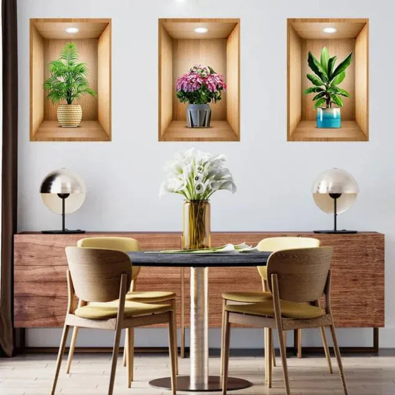 Realistic 3D Plant Stickers Pack of 3