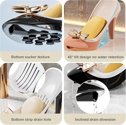 High Heel Shape Soap Holder, Bathroom Countertop Soap Box, Space Saving Shoe Soap Dish