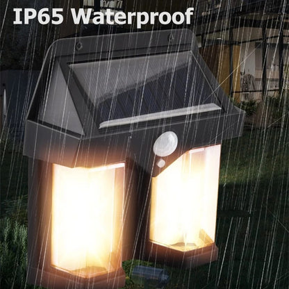 Dual Solar Motion Sensor Light Waterproof IP65 with Remote for Outdoor Home Garden Wall Compound Entrance Automatic Lamp