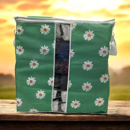 ( Pack of 4 )Premium Flower Printed Clothing Storage Bags