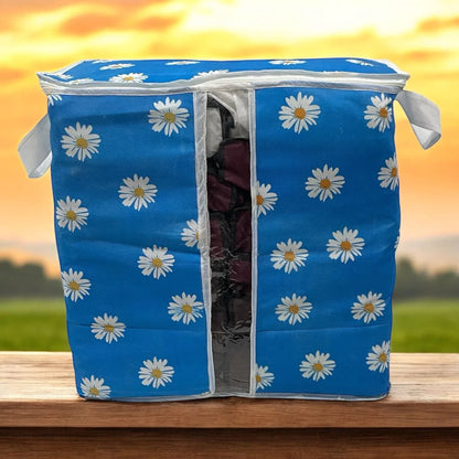 ( Pack of 4 )Premium Flower Printed Clothing Storage Bags