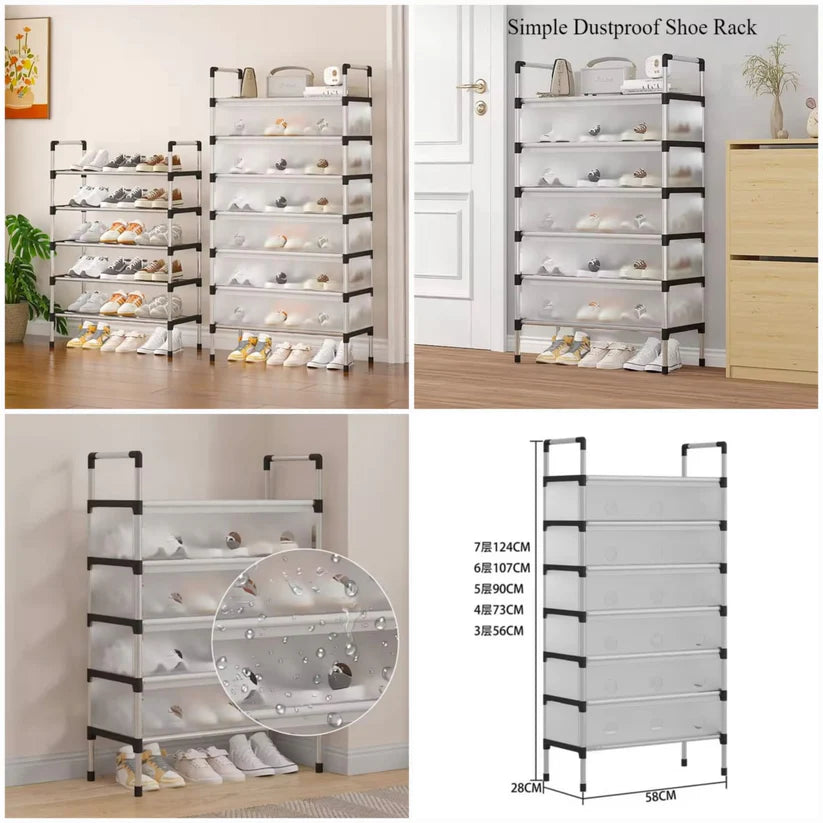 Premium Quality Stainless Steel 5 Layers Dustproof Shoes Rack