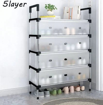 Premium Quality Stainless Steel 5 Layers Dustproof Shoes Rack