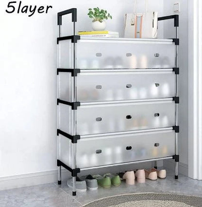 Premium Quality Stainless Steel 5 Layers Dustproof Shoes Rack