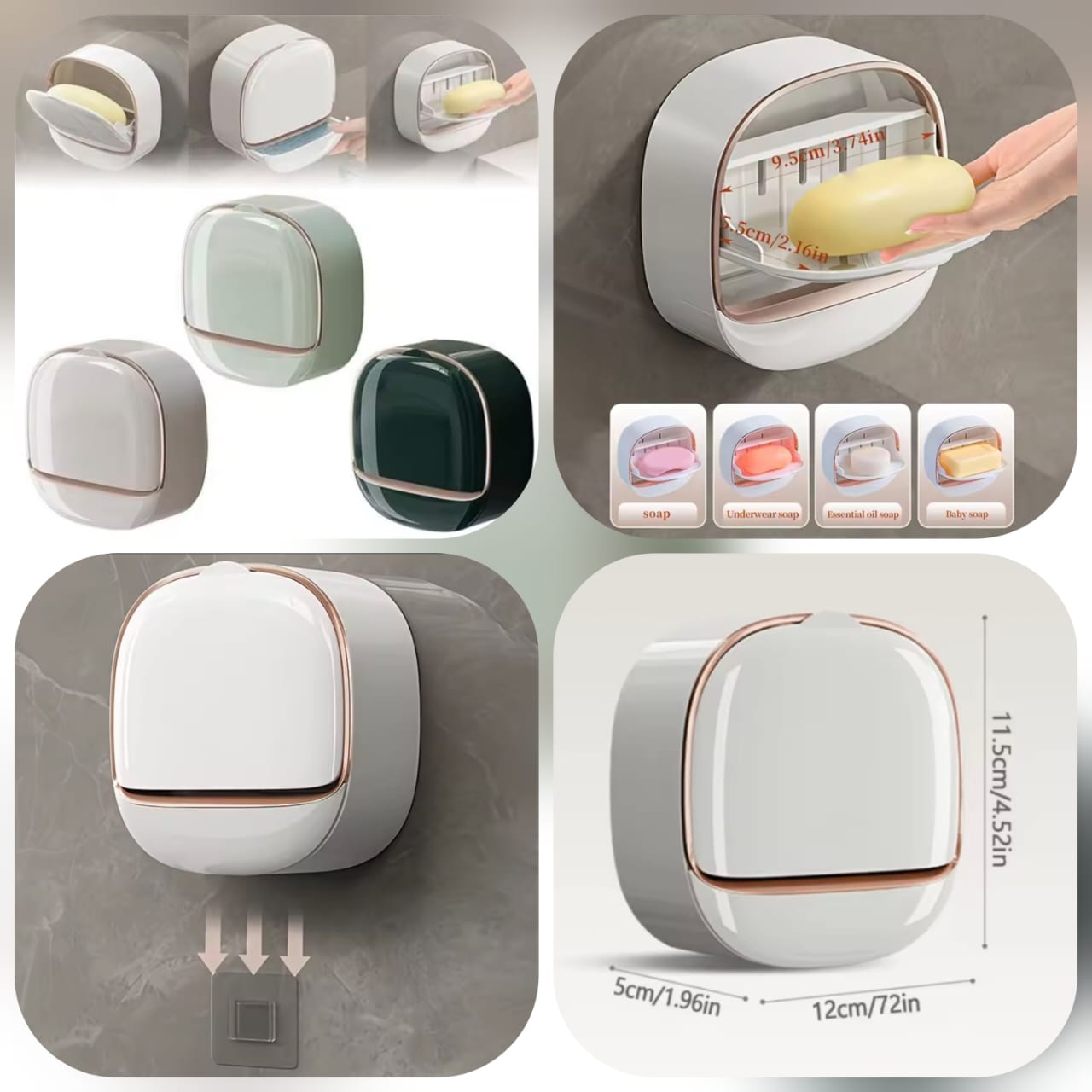 Yousheng Self Draining Soap Holder Strong Load-bearing Easy To Install Bathroom Wall Mounted Soap Box Tray Container