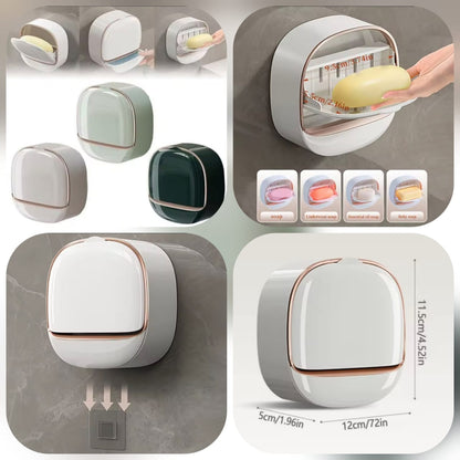 Yousheng Self Draining Soap Holder Strong Load-bearing Easy To Install Bathroom Wall Mounted Soap Box Tray Container