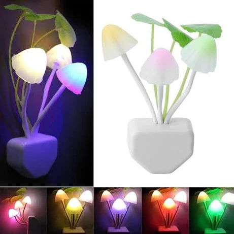 (Pack of 2) Cute Mushroom LED Night Light Dimming Sensor Wall Lamp For Home Decor