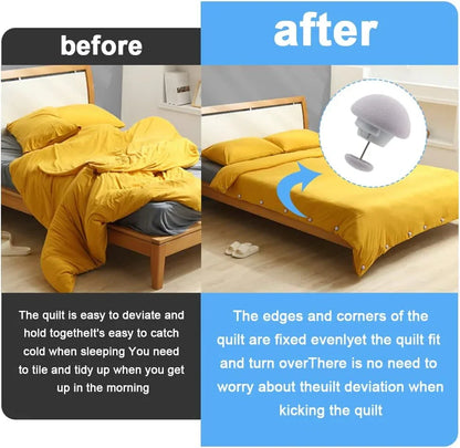 Mushroom Bed Clip, Blanket Buckles Bed Sheet Fixator Gripper, Double Press Bedspread Holder, Fall-proof Sheet Fastener Clip, Comforter Clips Quilt Holder Fixator, Bedroom Duvet Fixing Holder Quilt Cover Pinso