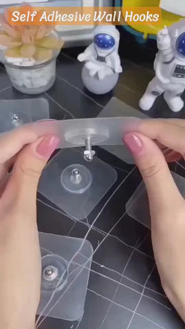 (Pack of 10) Punch Free Self Adhesive Screw Wall Hook For Home and Outdoor Use