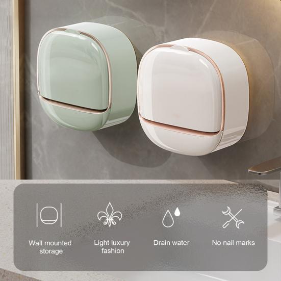 Yousheng Self Draining Soap Holder Strong Load-bearing Easy To Install Bathroom Wall Mounted Soap Box Tray Container