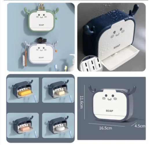 Yousheng Self Draining Soap Holder Strong Load-bearing Easy To Install Bathroom Wall Mounted Soap Box Tray Container