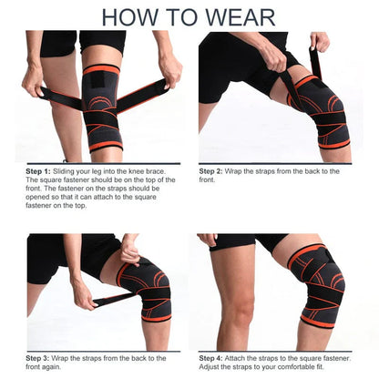Knee Support Band for Pressure Weaving with 3D Weave Protection Against Injury Pressure Adjustable Knee Support for Men and Women