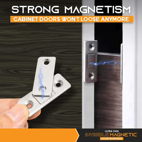 Magnetic Door Catch - Ultra Thin Cabinet Door Magnetic Catch for Drawer Magnets Adhesive Cabinet Latch Magnetic Closures