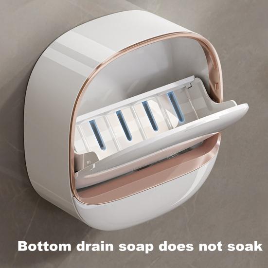 Yousheng Self Draining Soap Holder Strong Load-bearing Easy To Install Bathroom Wall Mounted Soap Box Tray Container