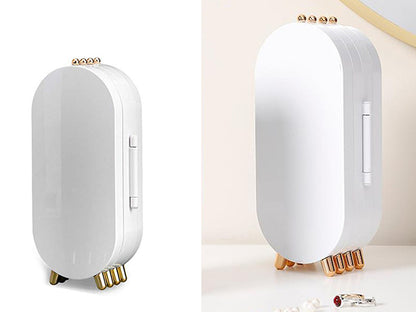 Foldable Jewellry Organizer Box with Mirror | Ear Rings & Necklace Hanging Holder | Jewelry Box Vanity Hanger Stand