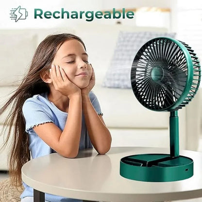Folding Telescopic Fan USB Rechargeable Floor Fan for Student Dormitory Home Outdoor Camping Office Desktop