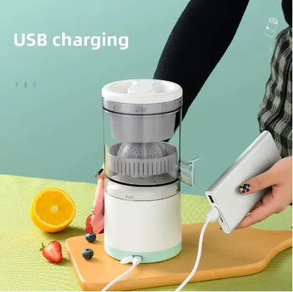 Electric Citrus Juicer, Rechargeable Juicer Machine with USB Cable and  Touch Button, Automatic Orange Lime Lemon Grapefruit Squeezer, Easy to Clean Portable Juicer, White