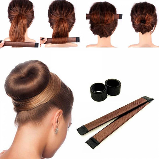 Women's Hair Bun Maker Tool - French Twist Hair Fold Wrap Snap Hair Accessories - Ballet Bun for Women and Kids
