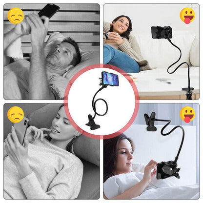 Gooseneck Phone Holder,Universal 360 Flexible Mobile Phone Stand Lazy Bracket,DIY Adjustable Long Arms Clip Mount for Smartphone Gooseneck Phone Mounts for Bed/Desk