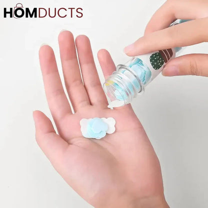 Disposable Flower Paper Soap with Plastic Bottle - 100 Pcs inside Tube