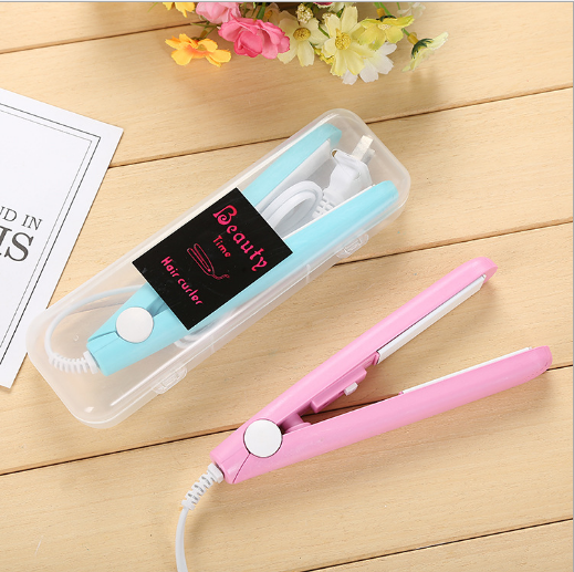 Mini Hair Straightener Curling Wand Curly Ceramic Curler Straight Dual Purpose Hair Styling 2 in 1