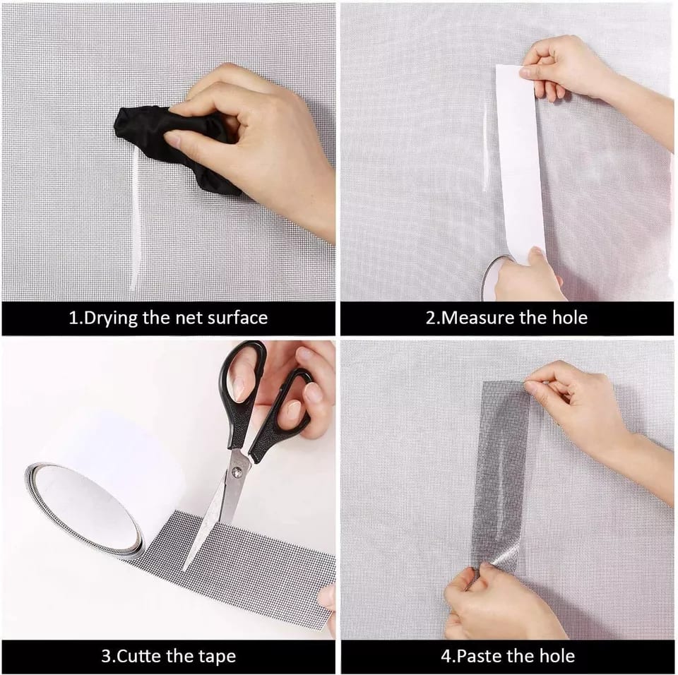Strong Self Adhesive Window Net Screen Repair Patch Tape For Covering Up Holes Tears Anti Insect Mosquito Mesh