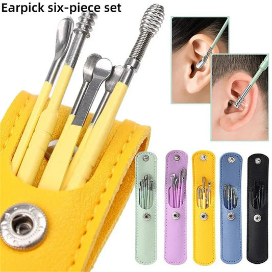 6PCS Stainless Steel Ear Wax Removal Kit for Ear Care Cleaning