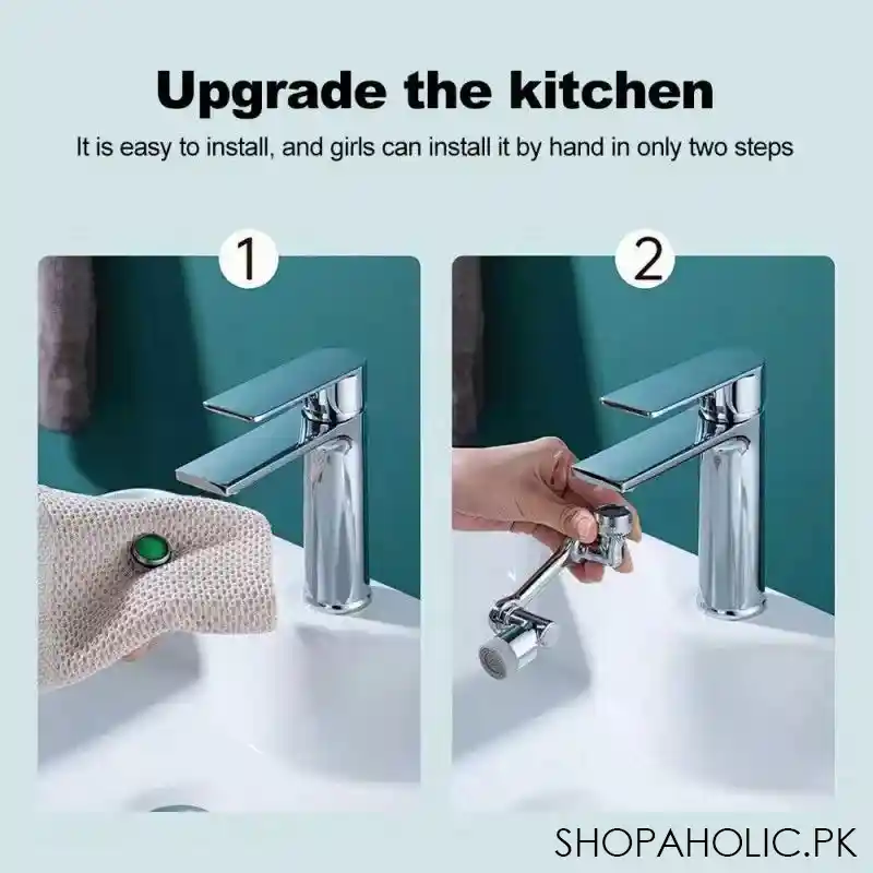 Universal 1080 Degree Swivel Extension Faucet Aerator Rotate Robotic Arm Tap Extender