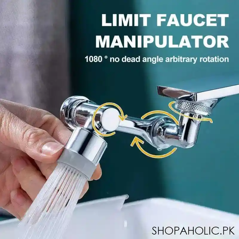 Universal 1080 Degree Swivel Extension Faucet Aerator Rotate Robotic Arm Tap Extender