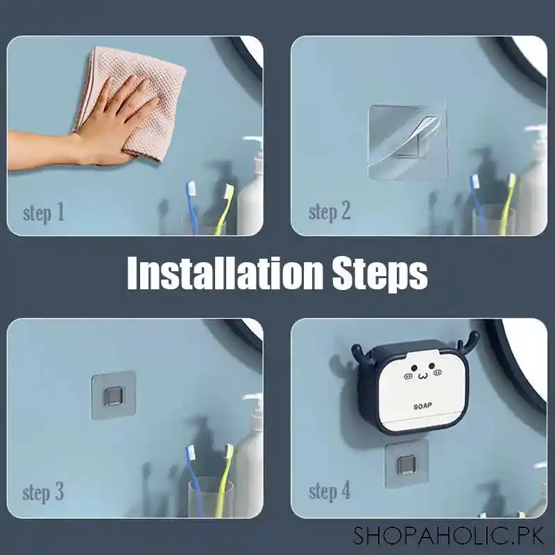 Wall-Mounted Deer-Shaped Soap Box with Flip Drain and Tray. Elevate your bathroom with this charming and practical addition. Keep your soap dry and your countertop tidy