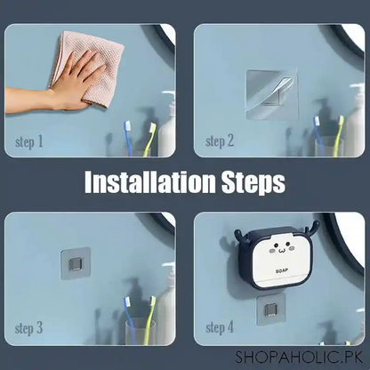 Wall-Mounted Deer-Shaped Soap Box with Flip Drain and Tray. Elevate your bathroom with this charming and practical addition. Keep your soap dry and your countertop tidy